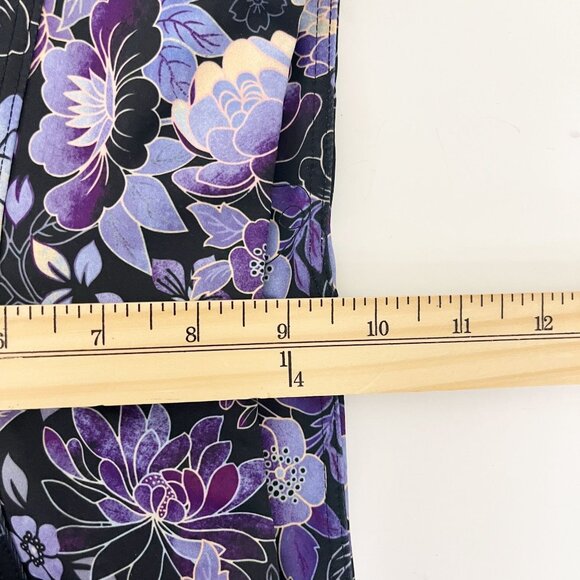 Dharma Bums Black & Purple Floral Athletic Leggings Yoga - Size Small - Picture 6 of 7